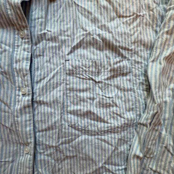 Old Navy Blue and White Striped The boyfriend button down - Picture 3 of 4